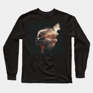 Woman dissolving into smoke - Mind Blowing Moment #4 Long Sleeve T-Shirt